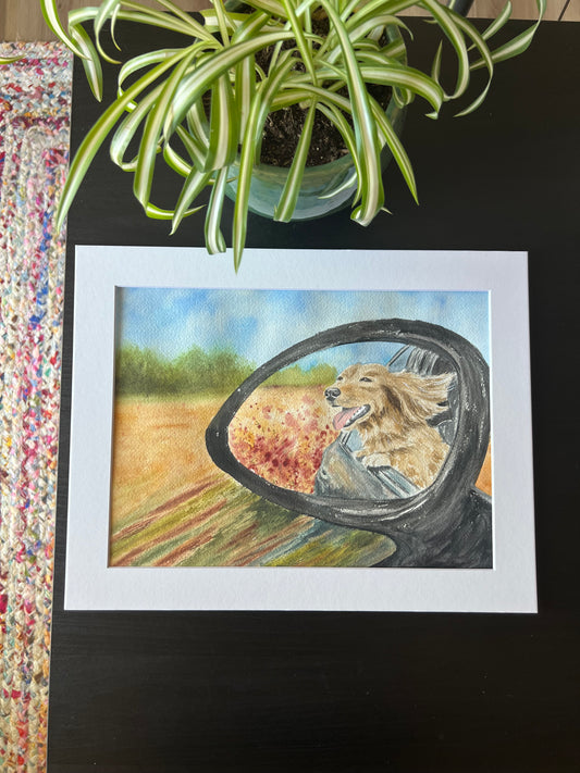 Original Watercolor 9X12 - “Wind In My Hair”