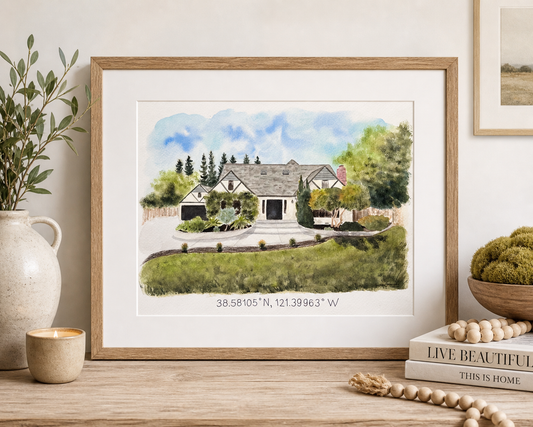 Custom Watercolor House Portrait
